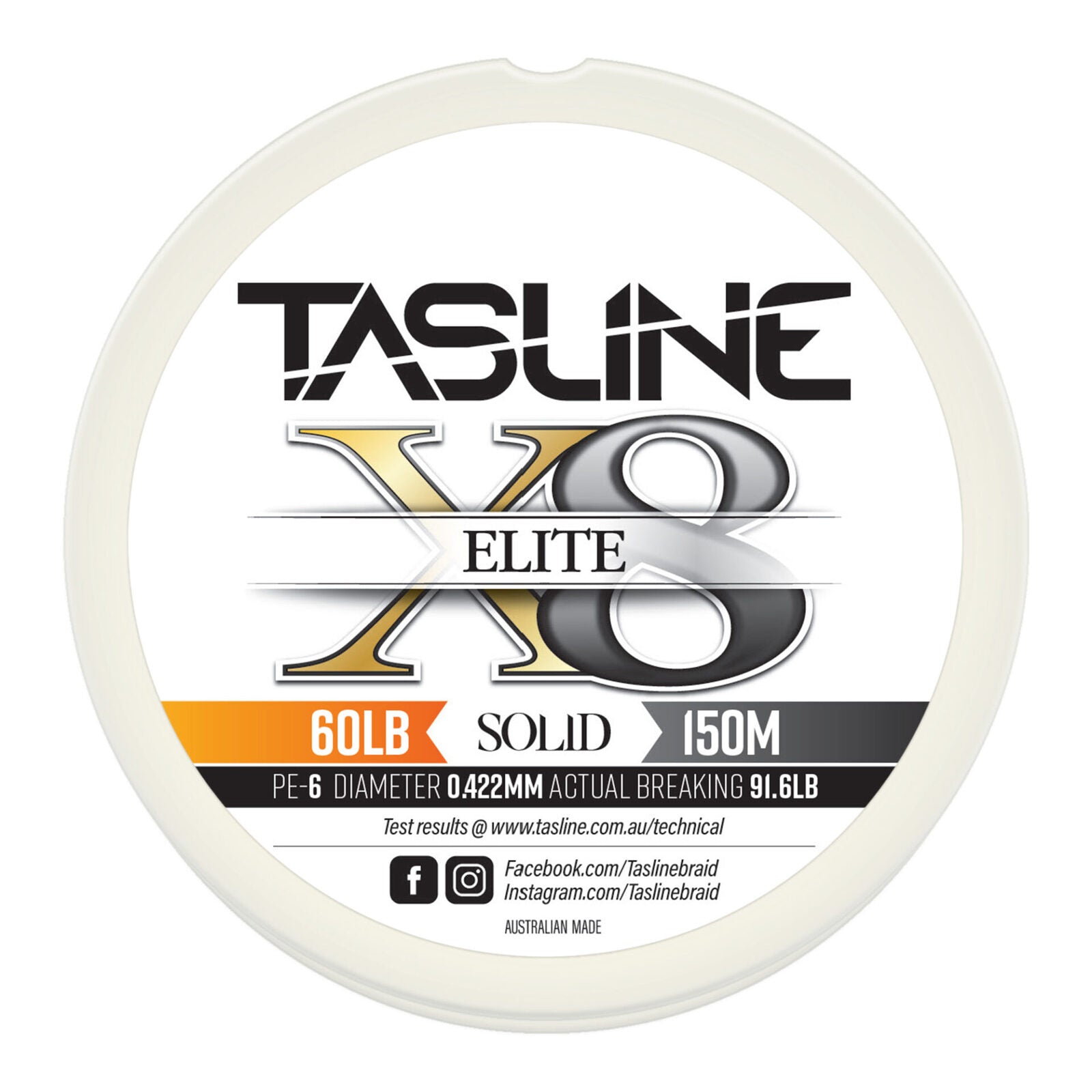 Tasline Elite X8 150m White Braid